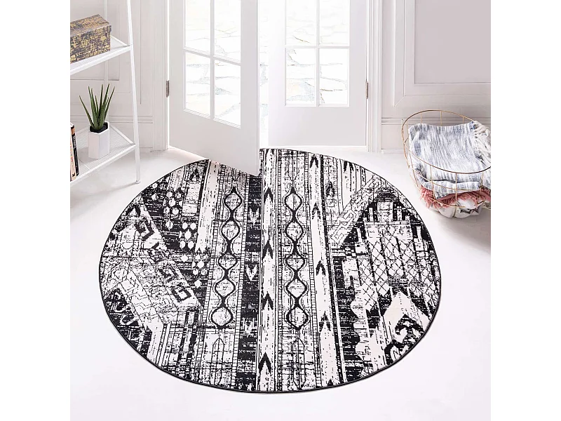 Tapis 160x160 Noir Oregon