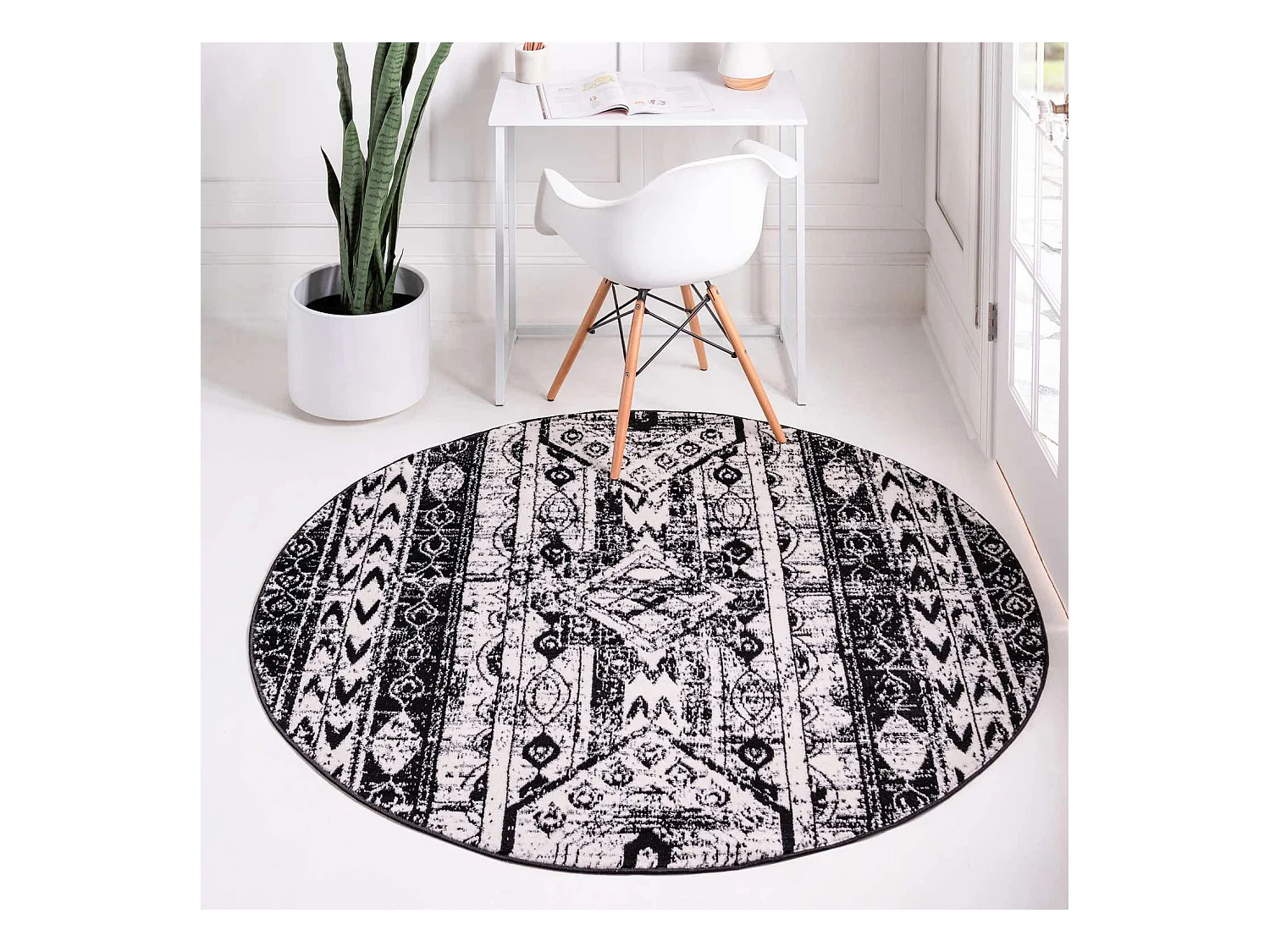 Tapis 160x160 Noir Oregon