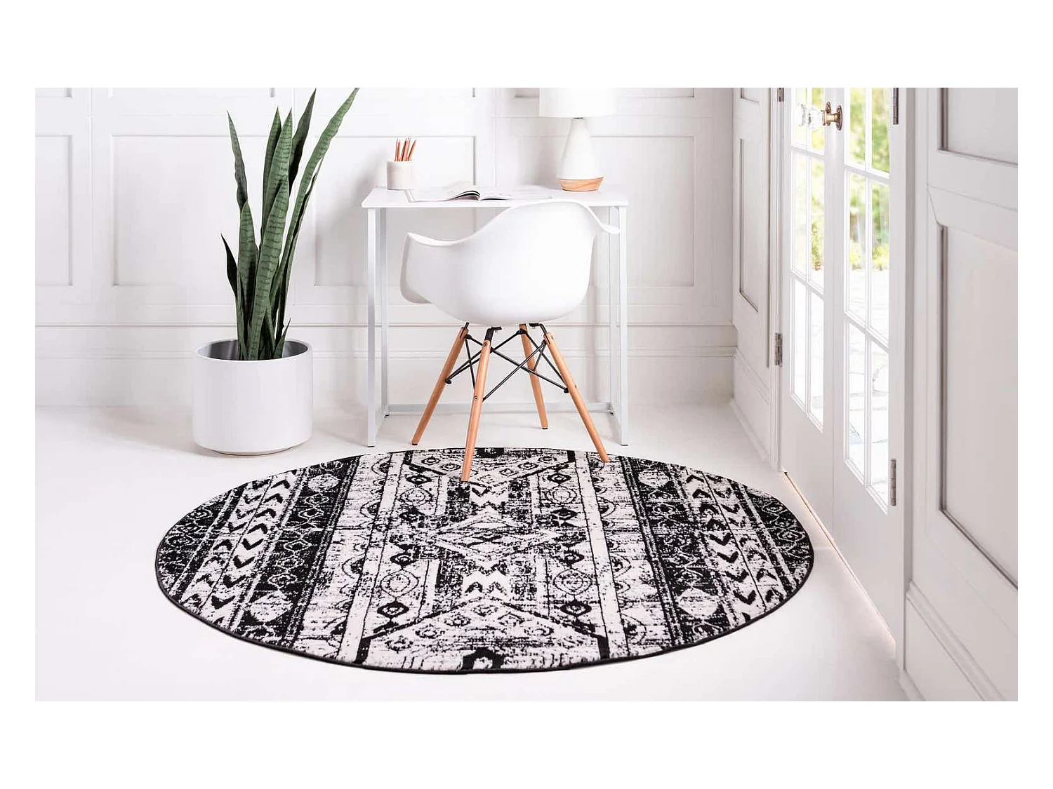 Tapis 160x160 Noir Oregon