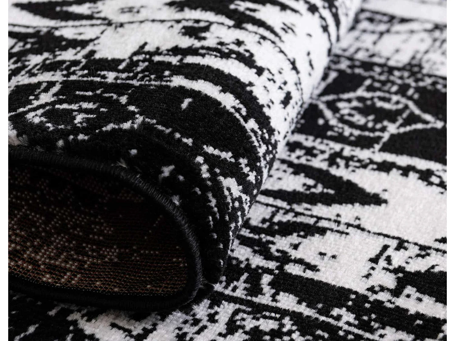 Tapis 160x160 Noir Oregon