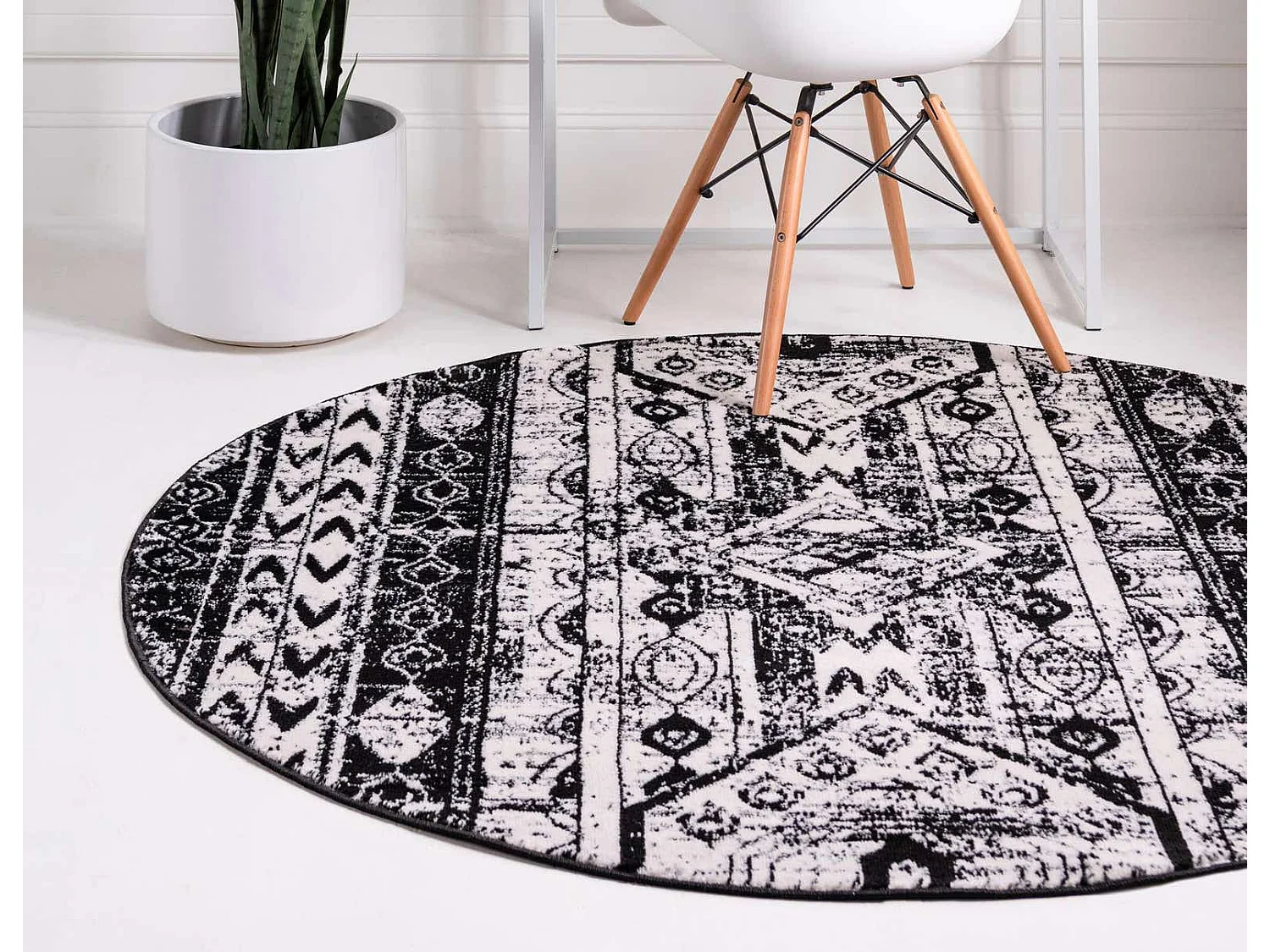 Tapis 160x160 Noir Oregon