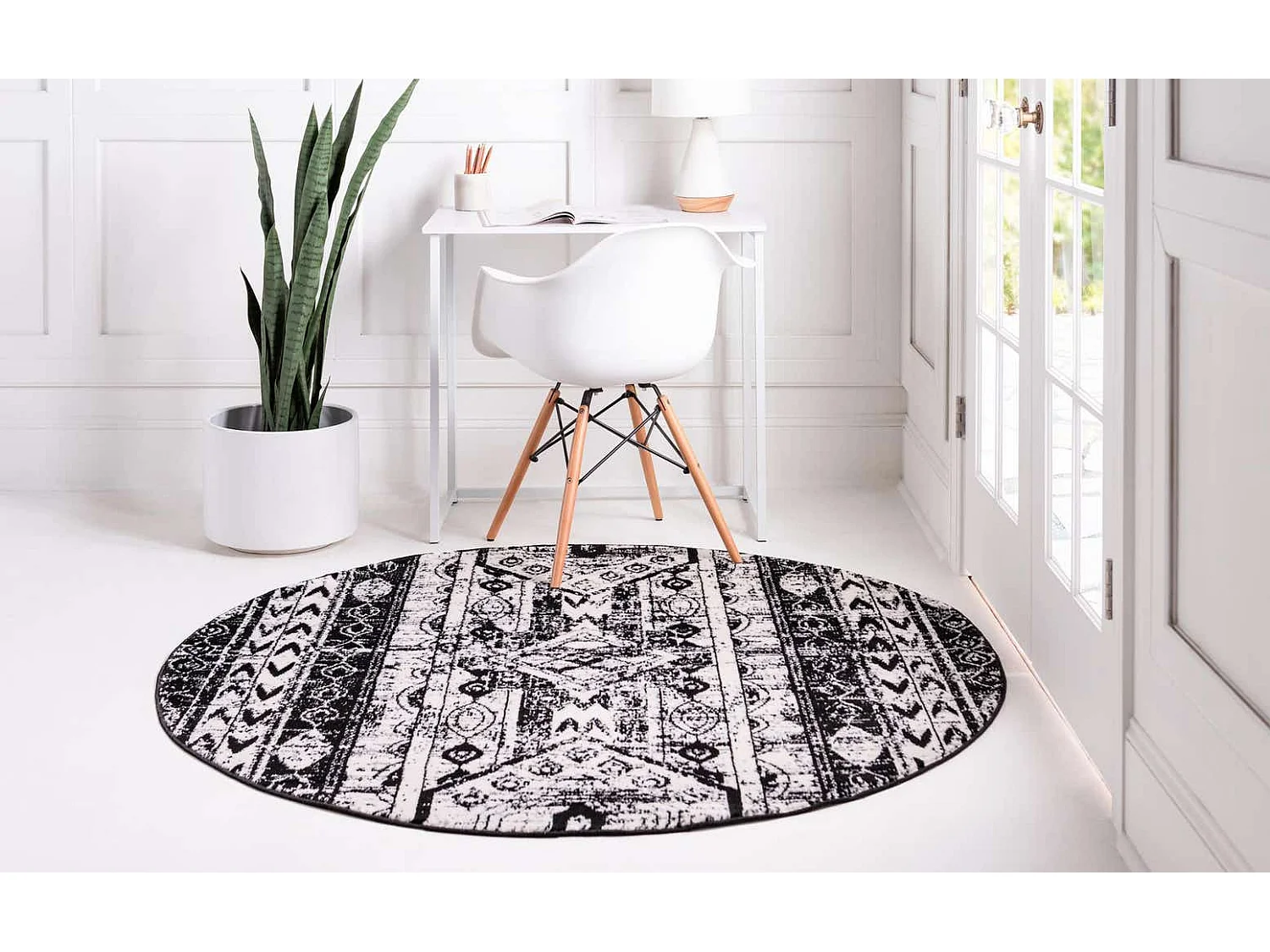 Tapis 160x160 Noir Oregon