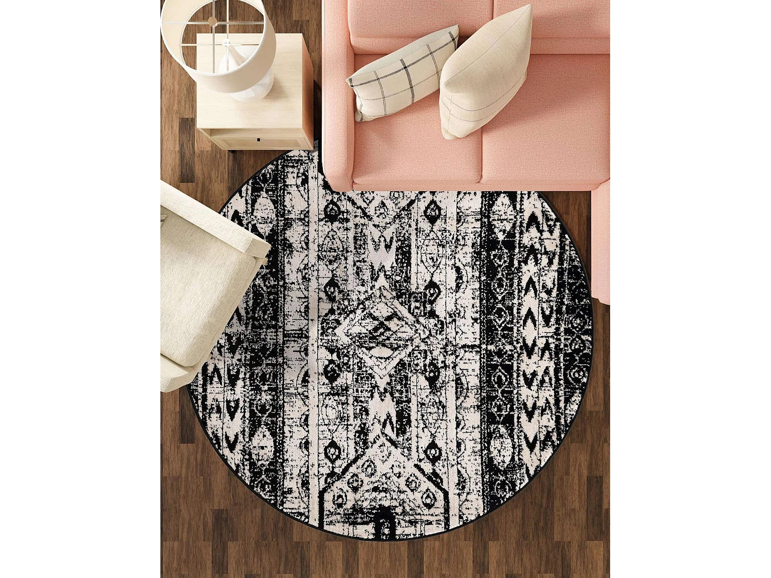 Tapis 160x160 Noir Oregon