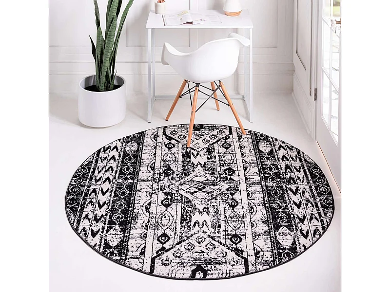 Tapis 160x160 Noir Oregon