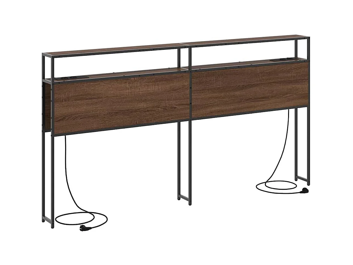 Opberghoofdbord met plank bruin eikenkleur 180 cm Bewerkt hout