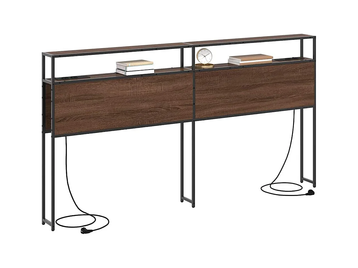 Opberghoofdbord met plank bruin eikenkleur 180 cm Bewerkt hout