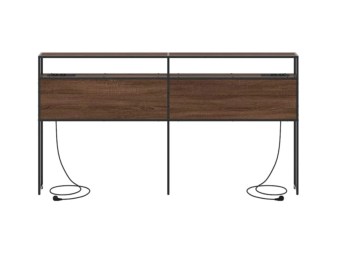 Opberghoofdbord met plank bruin eikenkleur 180 cm Bewerkt hout