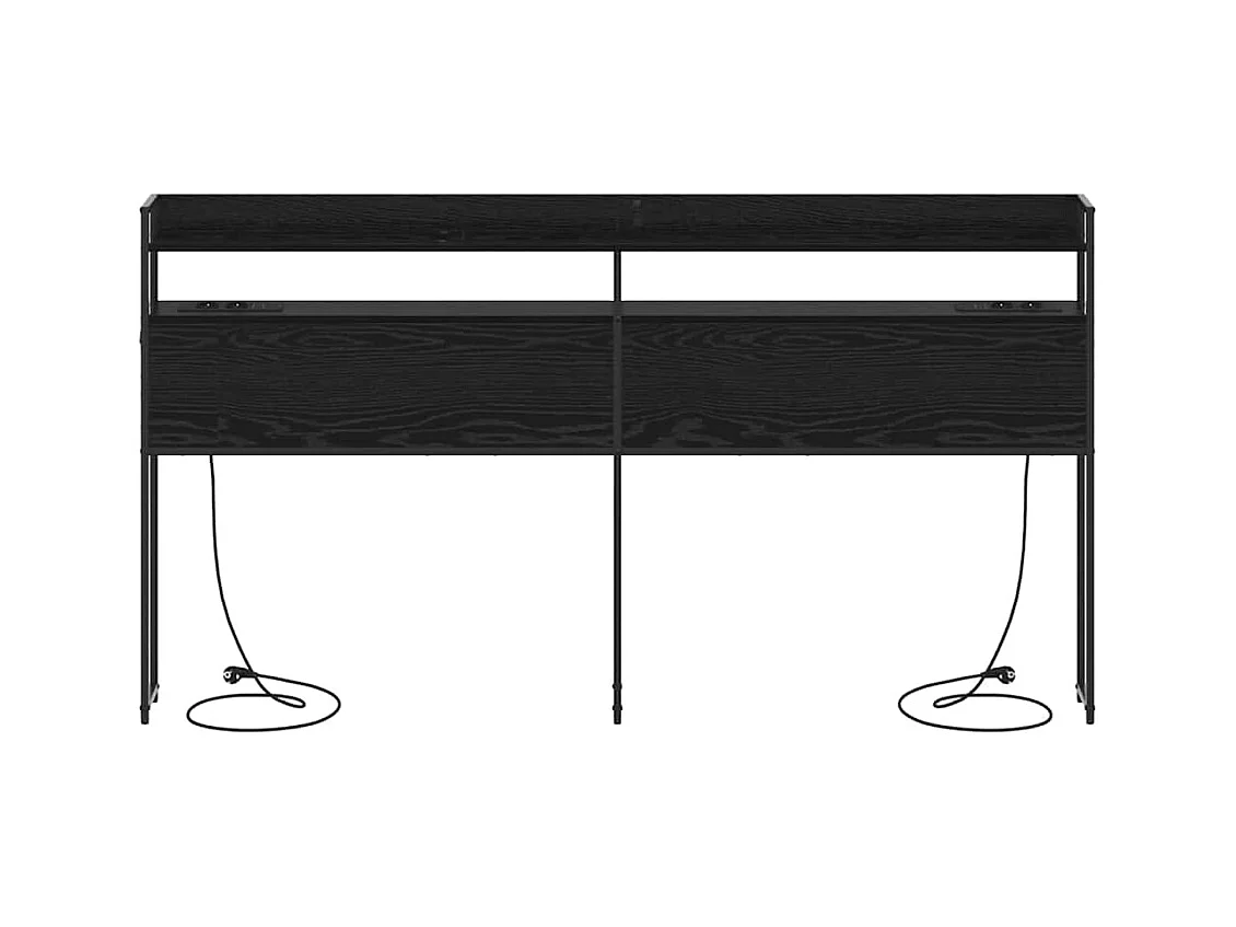 Tête de lit de rangement Chêne noir 200 cm Bois d'ingénierie