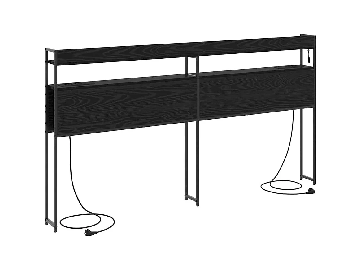 Tête de lit de rangement Chêne noir 200 cm Bois d'ingénierie