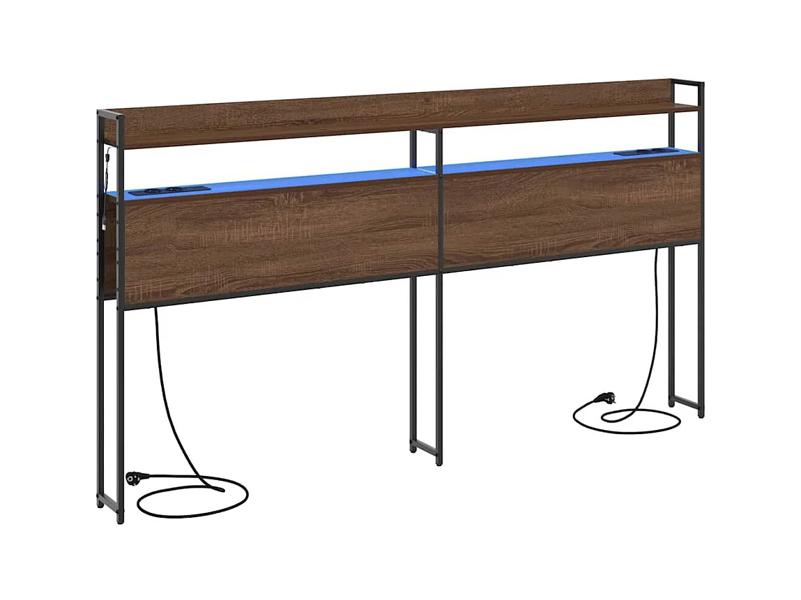 Cabeceira de armazenamento Carvalho castanho 180 cm