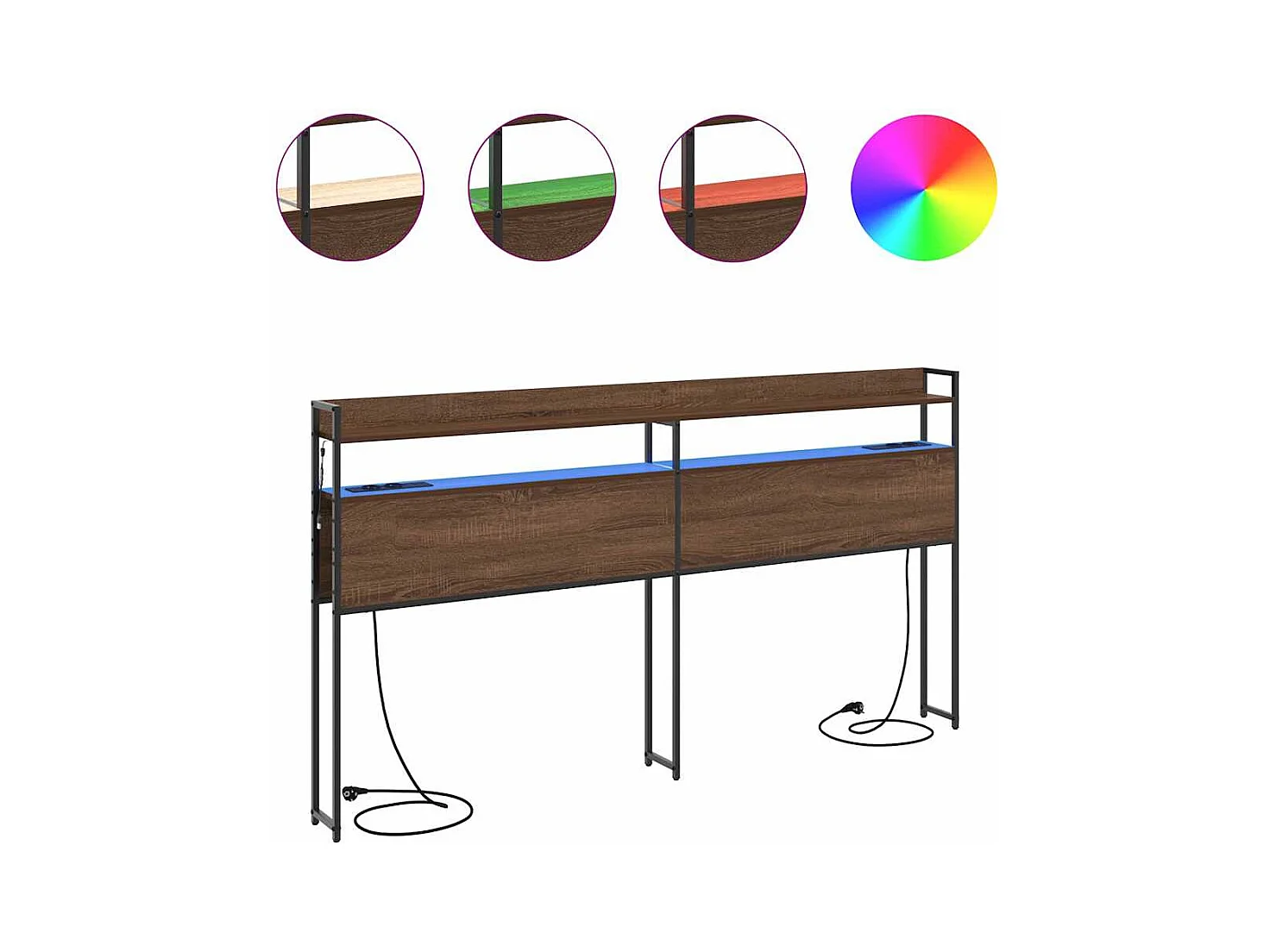 Cabeceira de armazenamento Carvalho castanho 180 cm