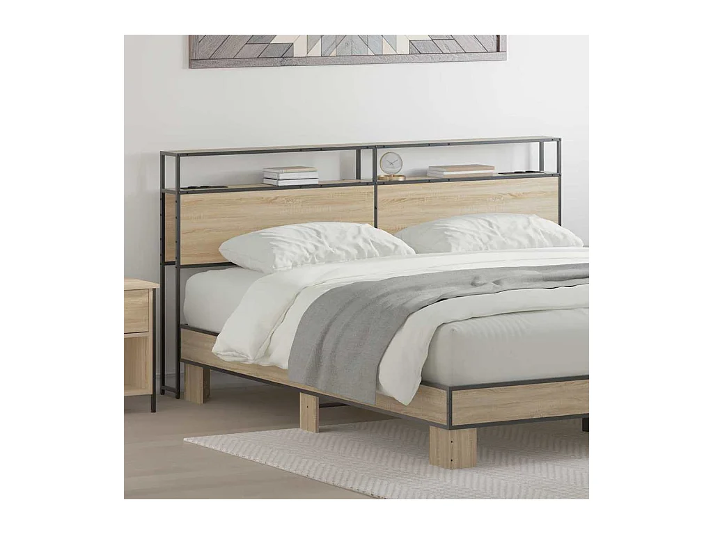 Tête de lit de rangement Chêne sonoma 180 cm Bois d'ingénierie