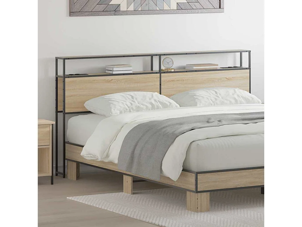 Tête de lit de rangement Chêne sonoma 180 cm Bois d'ingénierie