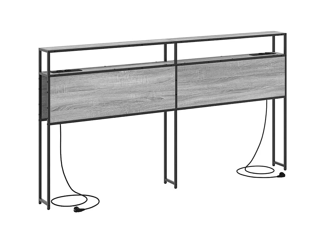 Tête de lit de rangement Sonoma gris 200 cm Bois d'ingénierie