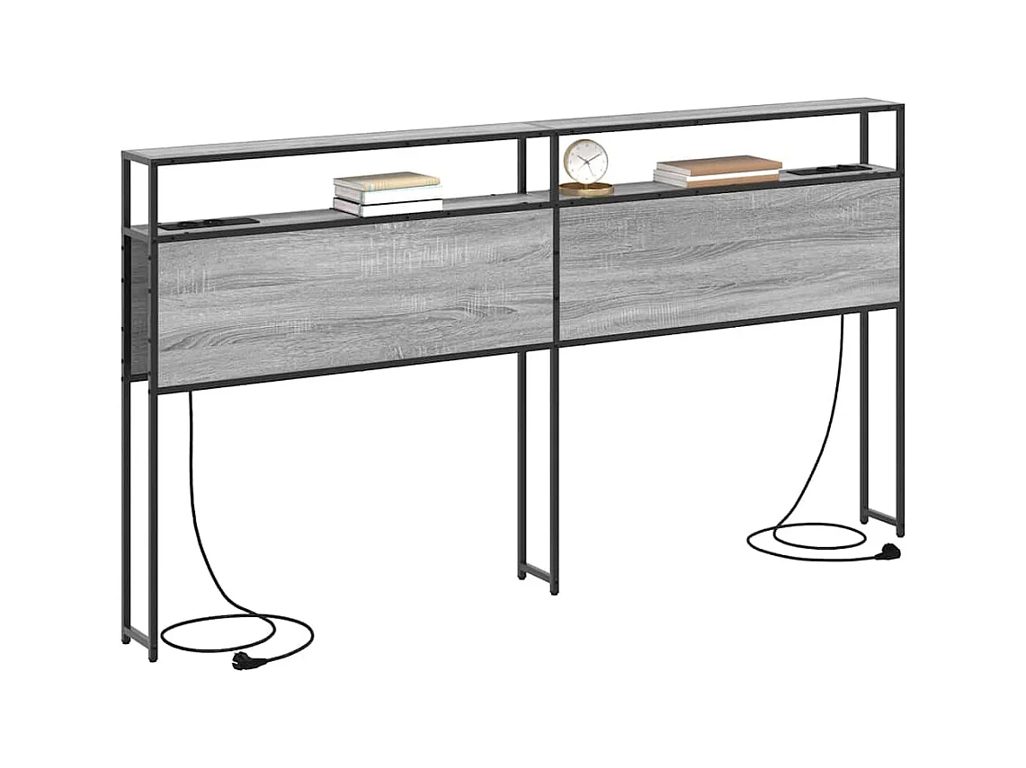 Tête de lit de rangement Sonoma gris 200 cm Bois d'ingénierie