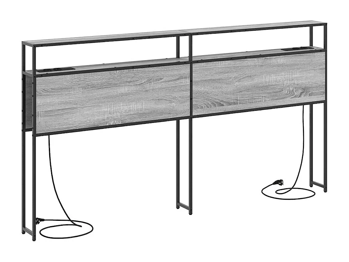 Tête de lit de rangement Sonoma gris 200 cm Bois d'ingénierie