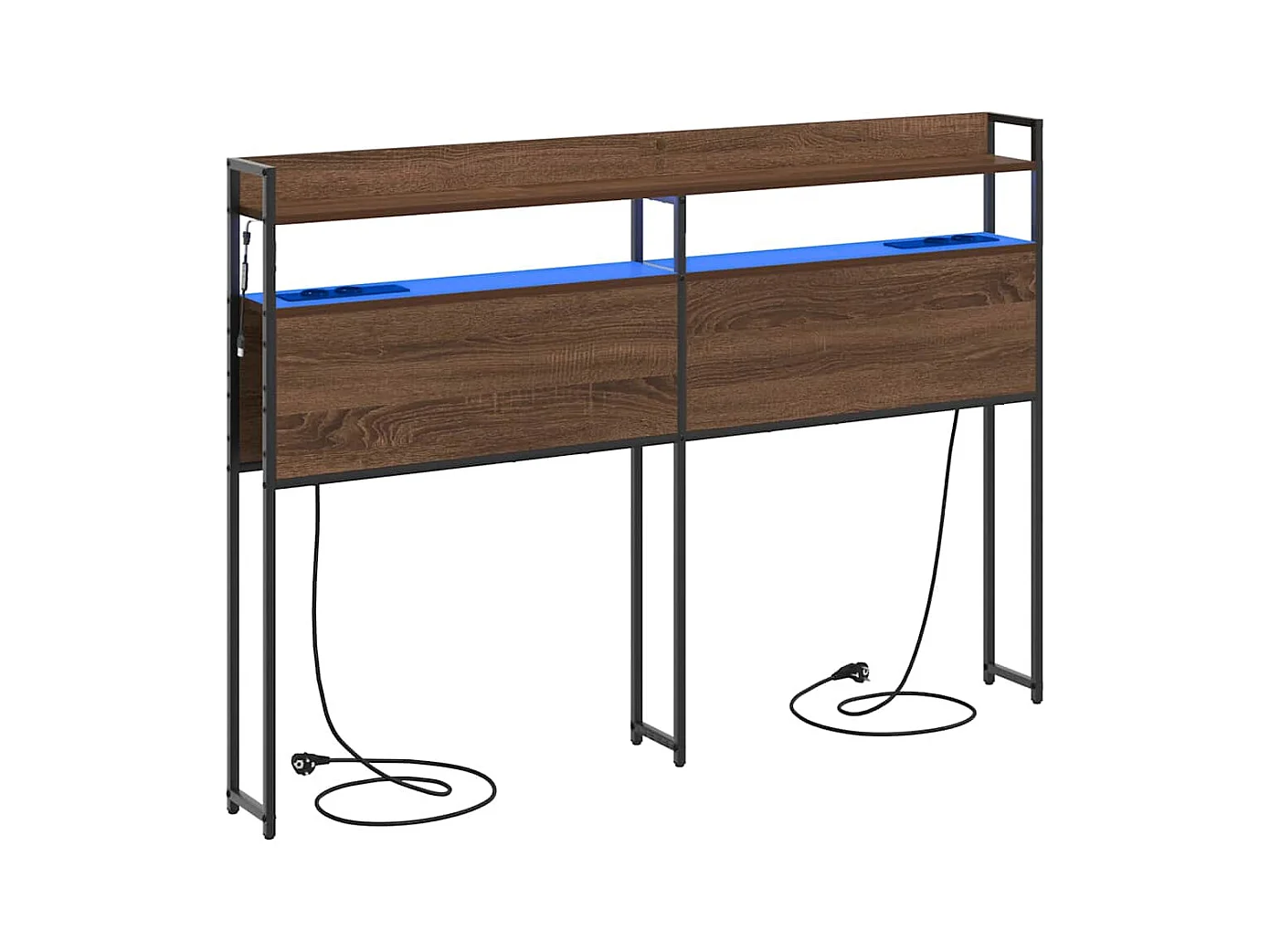 Opberghoofdbord met plank bruin eikenkleur 150 cm Bewerkt hout