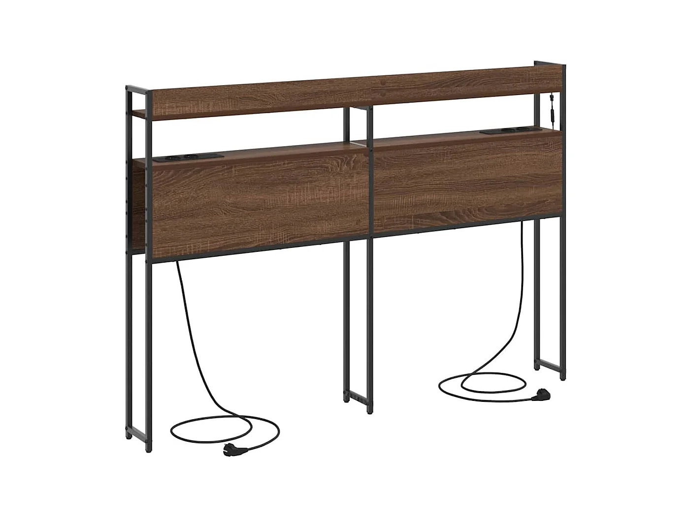 Opberghoofdbord met plank bruin eikenkleur 150 cm Bewerkt hout