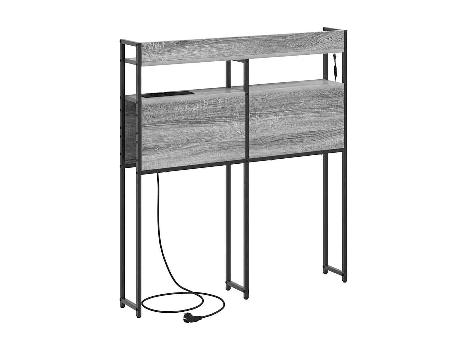 Opberghoofdbord met plank Grijs sonoma 75 cm Bewerkt hout