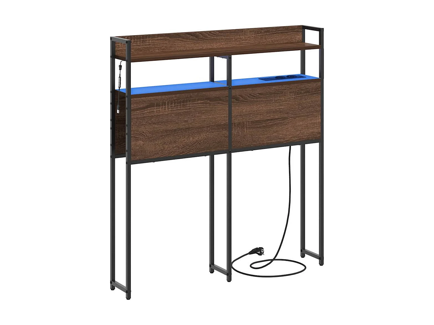 Opberghoofdbord met plank bruin eikenkleur 75 cm Bewerkt hout