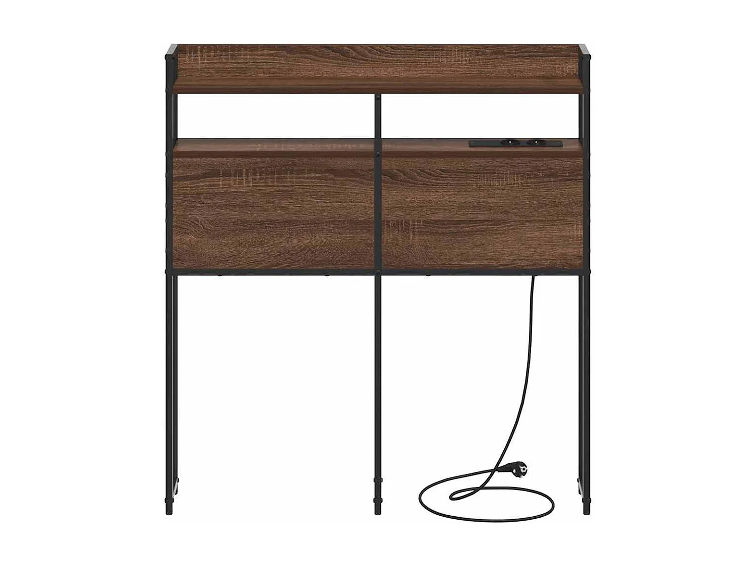 Opberghoofdbord met plank bruin eikenkleur 75 cm Bewerkt hout