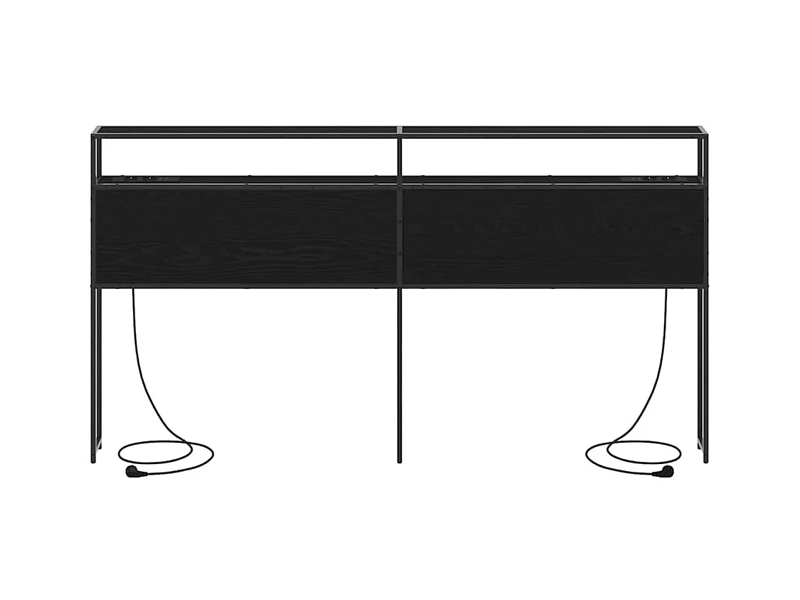 Tête de lit de rangement Chêne noir 180 cm Bois d'ingénierie