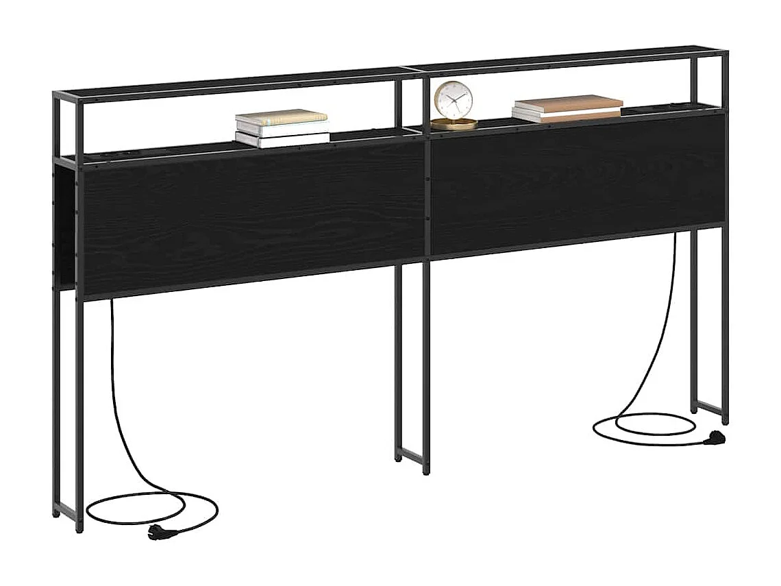 Tête de lit de rangement Chêne noir 180 cm Bois d'ingénierie