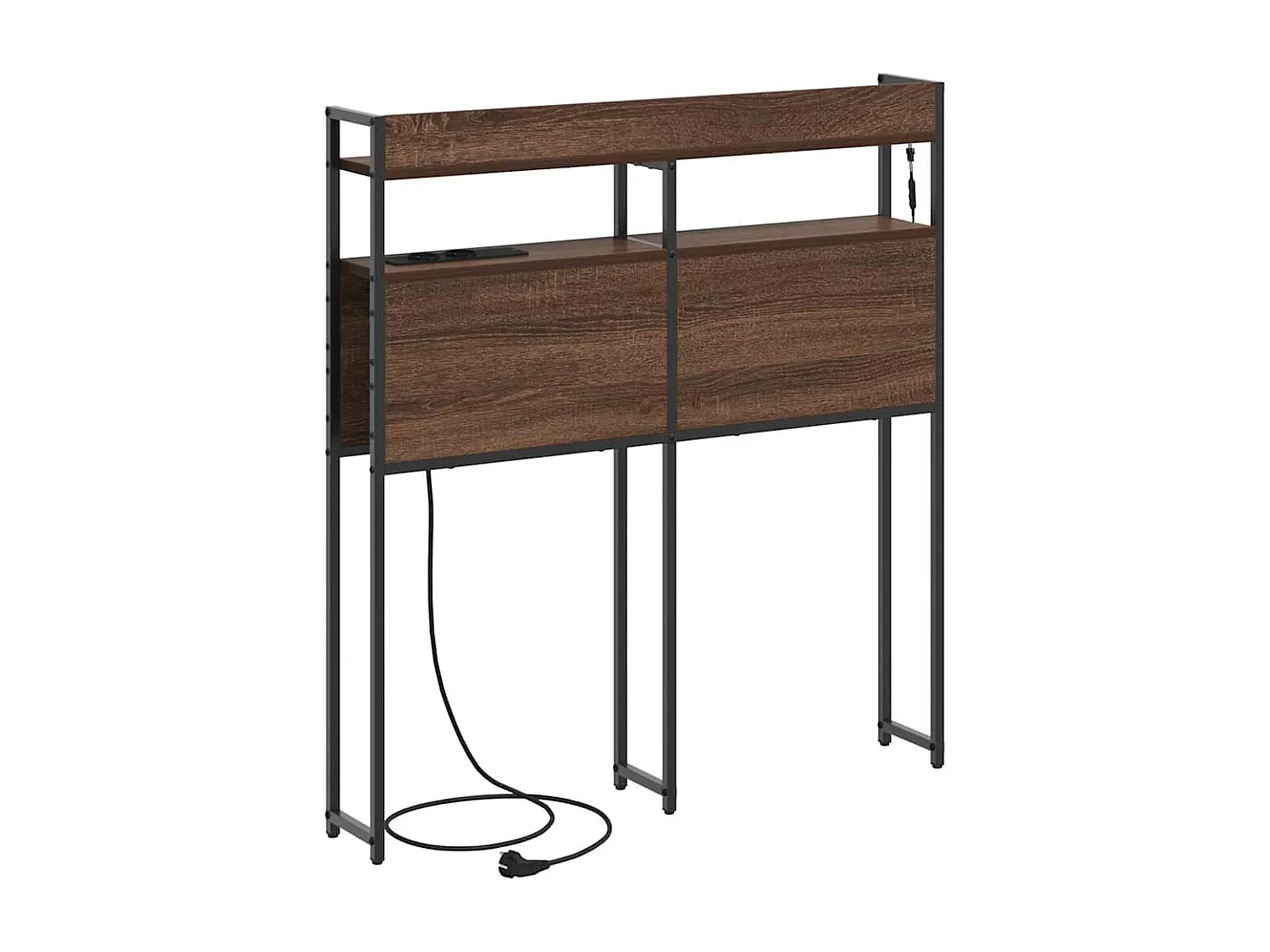 Opberghoofdbord met plank bruin eikenkleur 100 cm Bewerkt hout