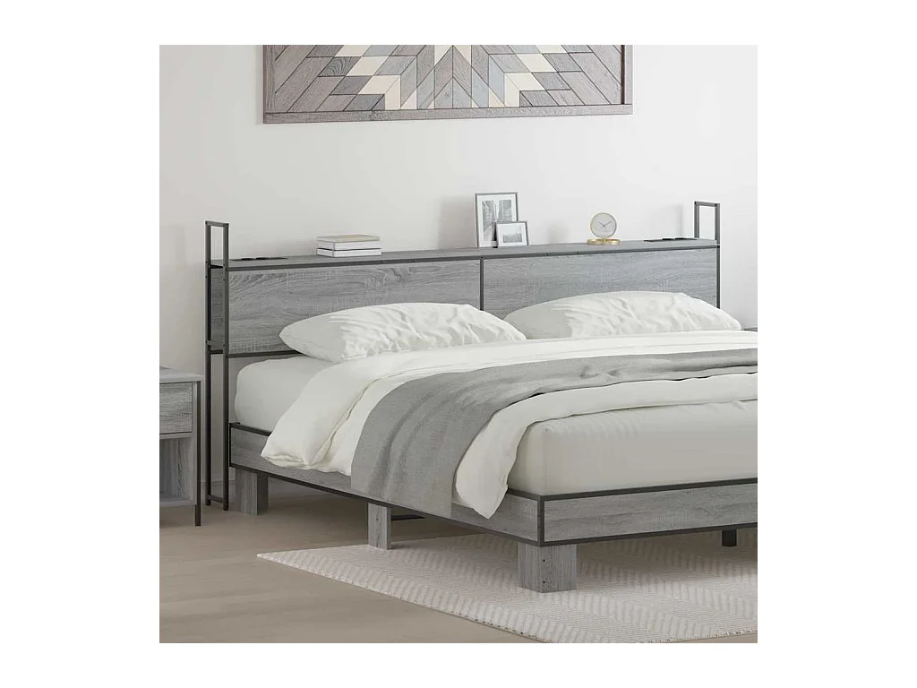 Tête de lit avec Station de Charge Sonoma gris