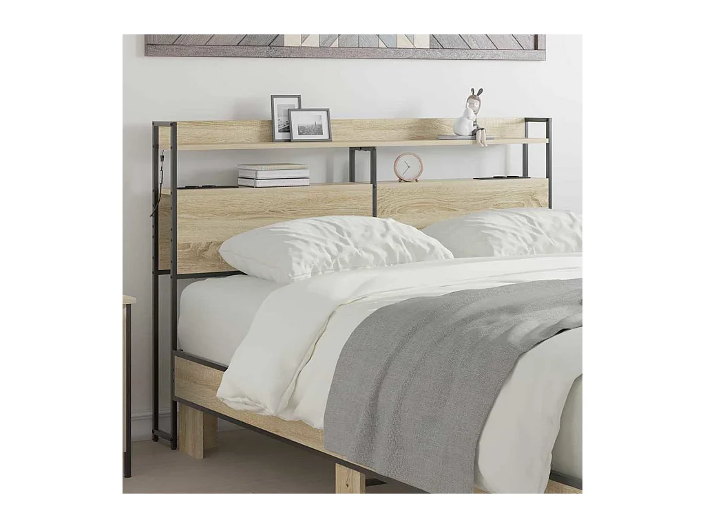 Tête de lit de rangement Chêne sonoma 160 cm Bois d'ingénierie