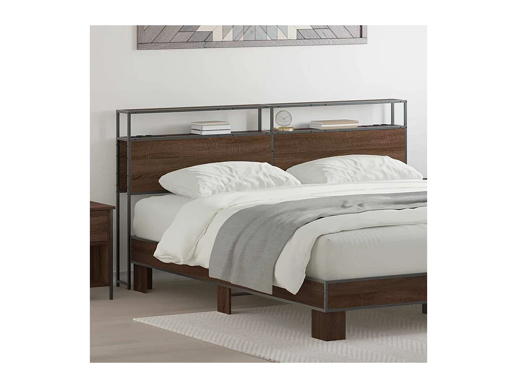 Tête de lit de rangement Chêne marron 200 cm Bois d'ingénierie