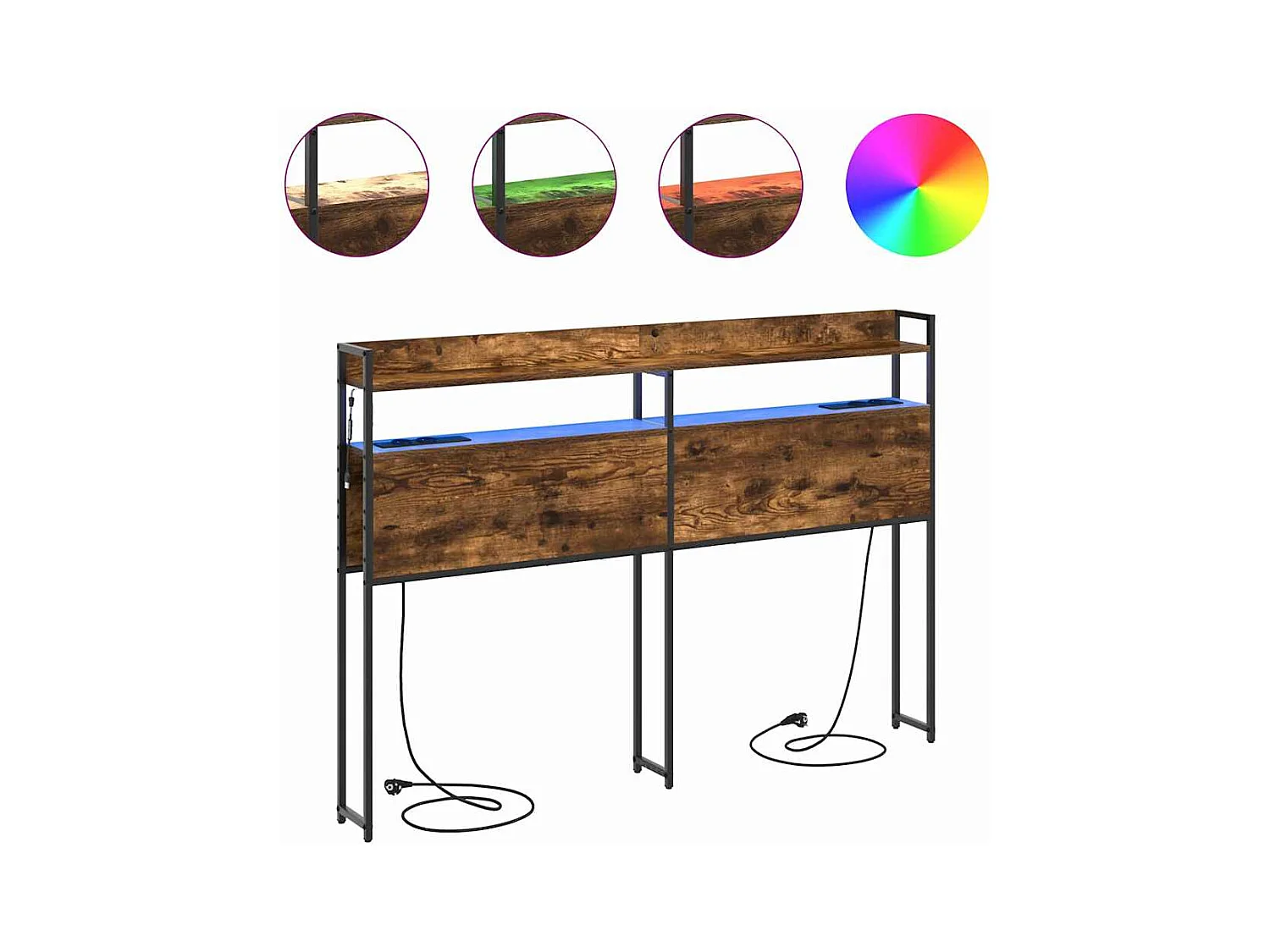 Tête de lit de rangement Chêne fumé 140 cm Bois d'ingénierie