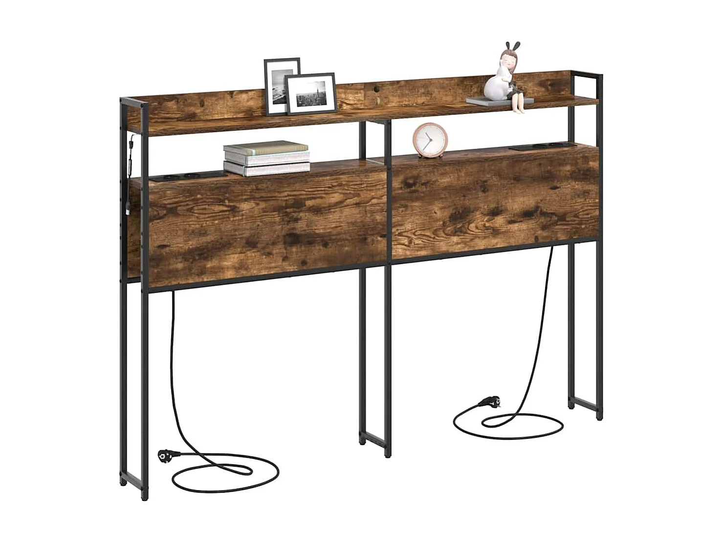 Tête de lit de rangement Chêne fumé 160 cm Bois d'ingénierie