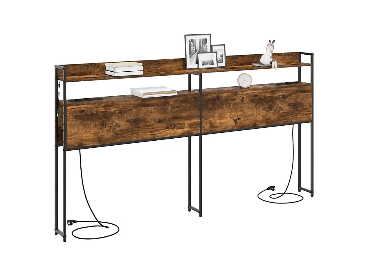 Tête de lit de rangement Chêne fumé 200 cm Bois d'ingénierie