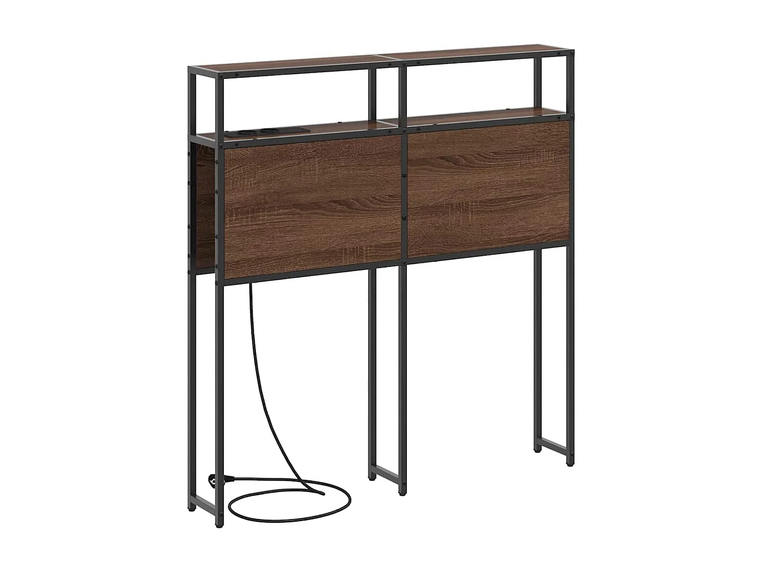 Opberghoofdbord met plank bruin eikenkleur 75 cm Bewerkt hout