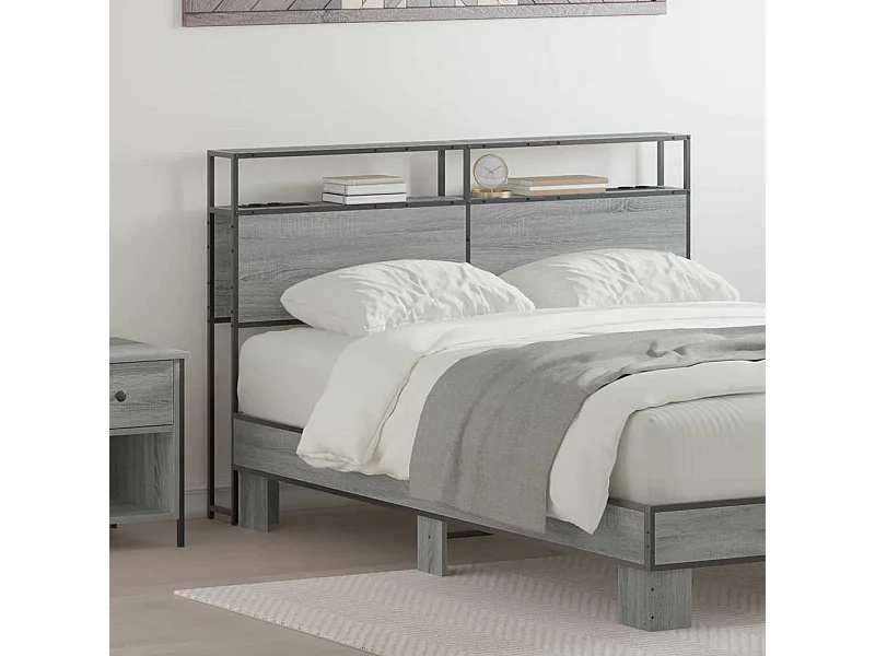 Tête de lit de rangement Sonoma gris 140 cm Bois d'ingénierie