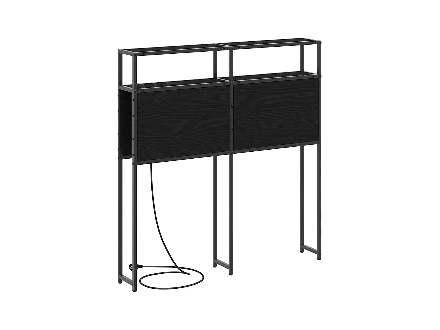 Opberghoofdbord met plank Zwart eiken 90 cm Bewerkt hout