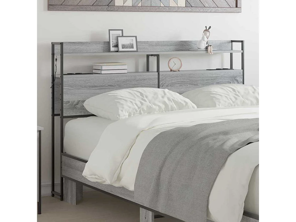 Tête de lit de rangement Sonoma gris 120 cm Bois d'ingénierie