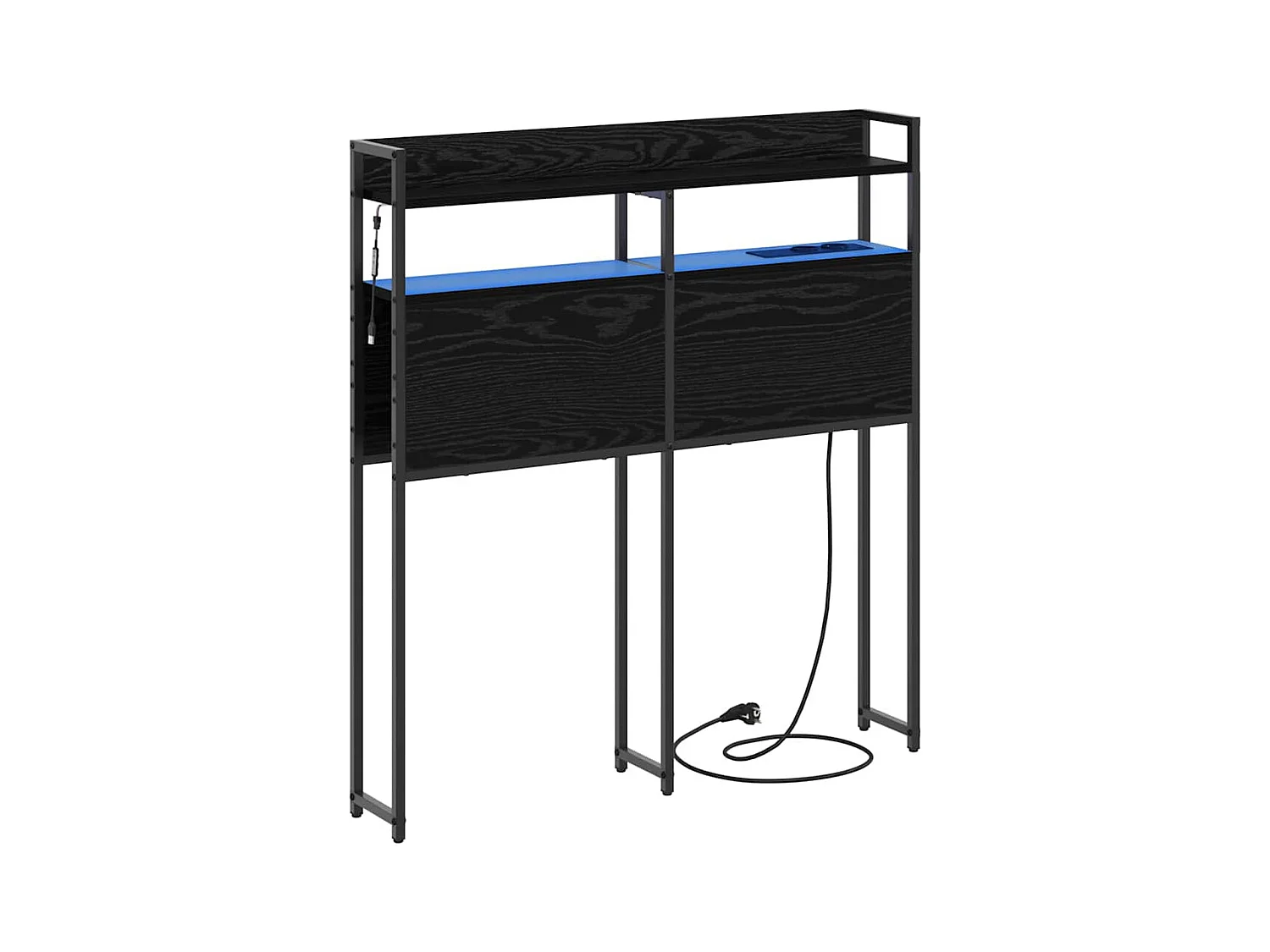 Opberghoofdbord met plank Zwart eiken 100 cm Bewerkt hout