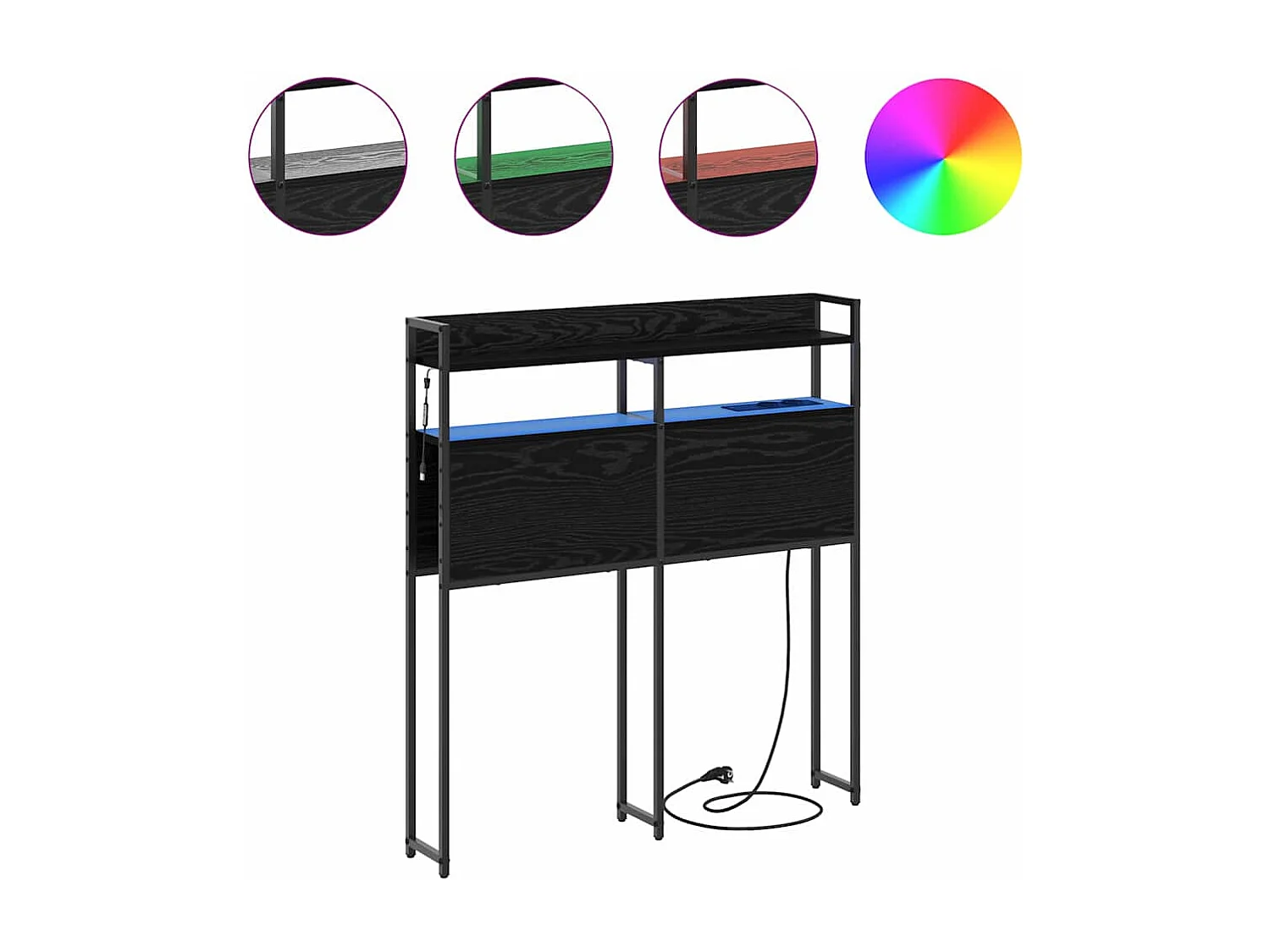 Tête de lit de rangement Chêne noir 100 cm Bois d'ingénierie