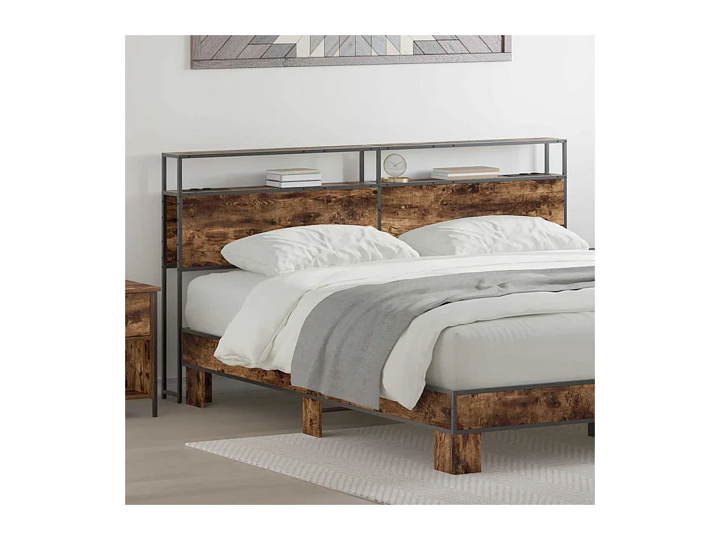 Tête de lit de rangement Chêne fumé 180 cm Bois d'ingénierie