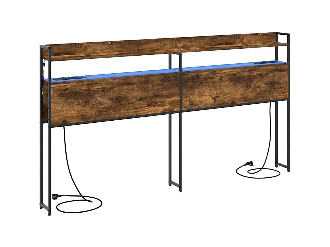 Tête de lit de rangement Chêne fumé 180 cm Bois d'ingénierie