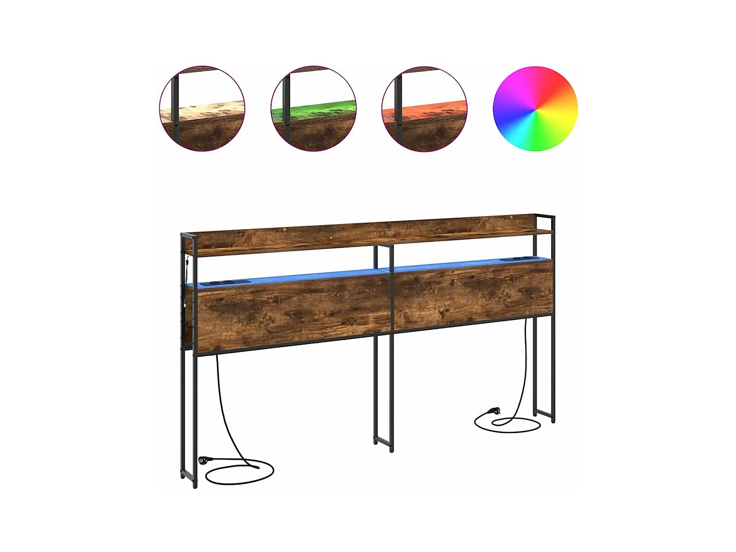 Tête de lit de rangement Chêne fumé 180 cm Bois d'ingénierie