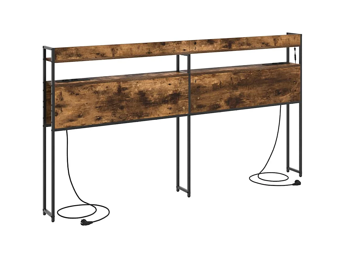 Tête de lit de rangement Chêne fumé 180 cm Bois d'ingénierie