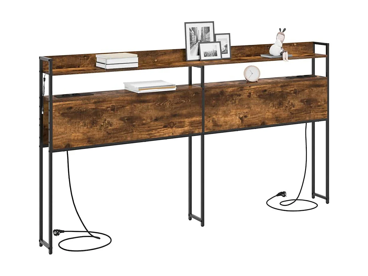 Tête de lit de rangement Chêne fumé 180 cm Bois d'ingénierie