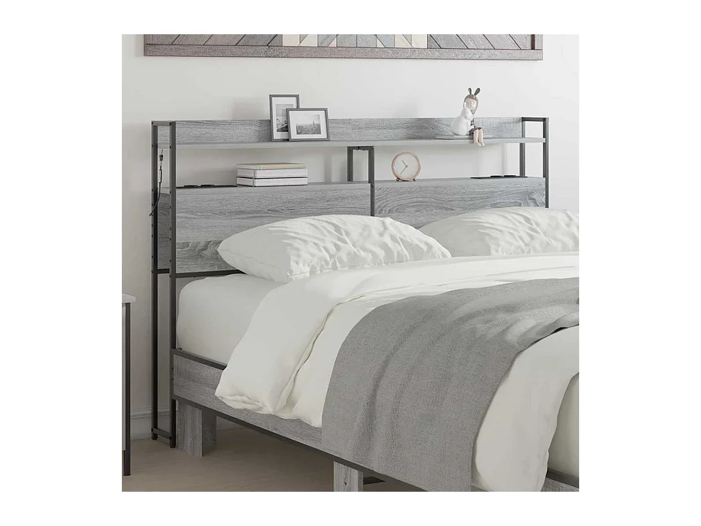 Tête de lit de rangement Sonoma gris 140 cm Bois d'ingénierie