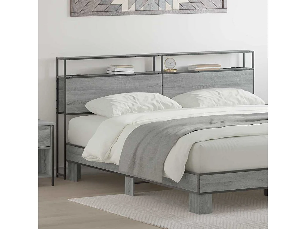 Tête de lit de rangement Sonoma gris 180 cm Bois d'ingénierie