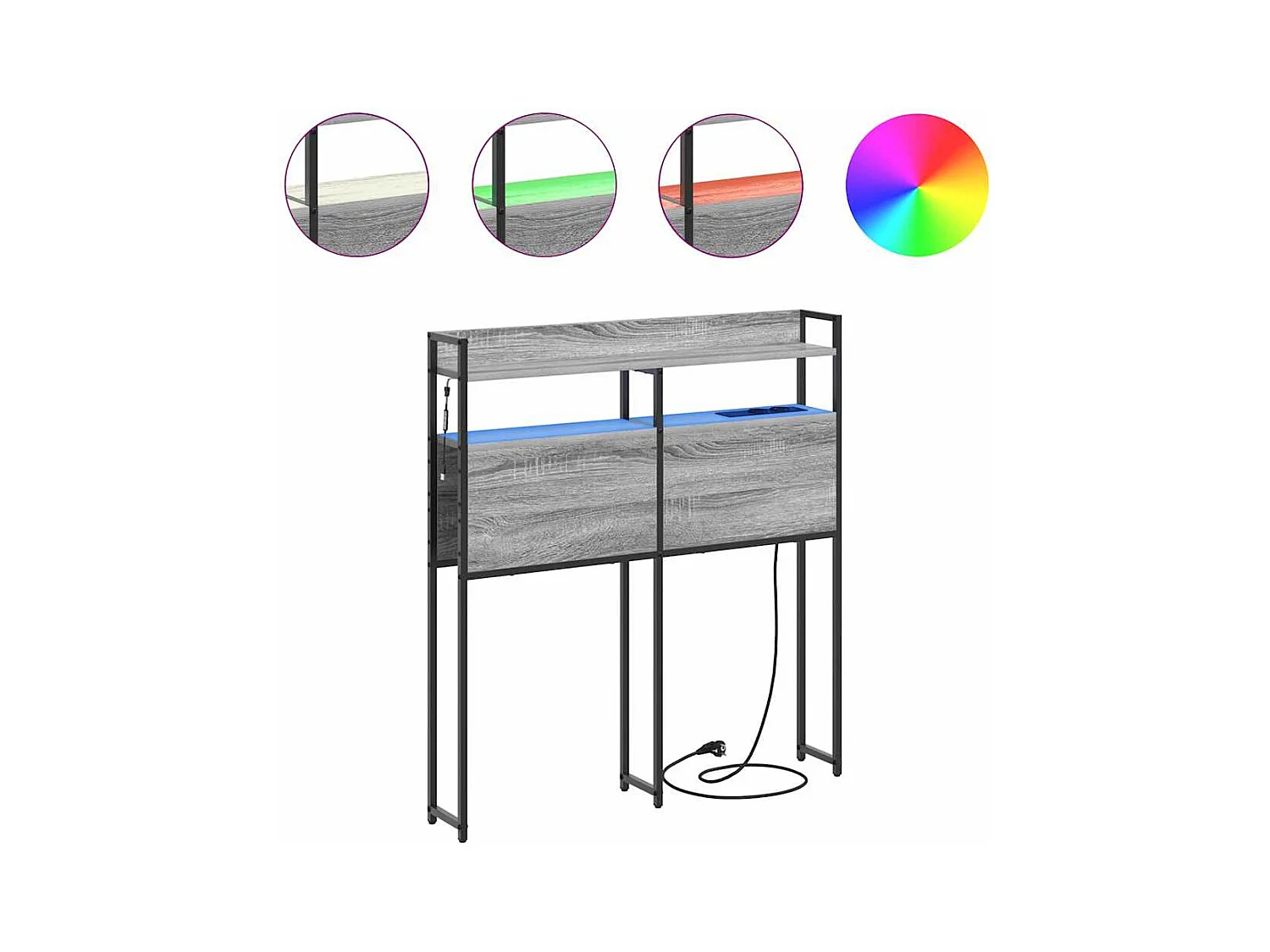 Tête de lit de rangement Sonoma gris 80 cm Bois d'ingénierie