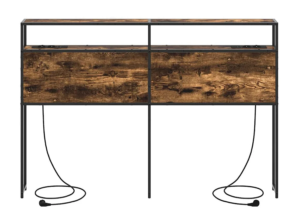 Opberghoofdbord met plank Gerookt eiken 120 cm Bewerkt hout