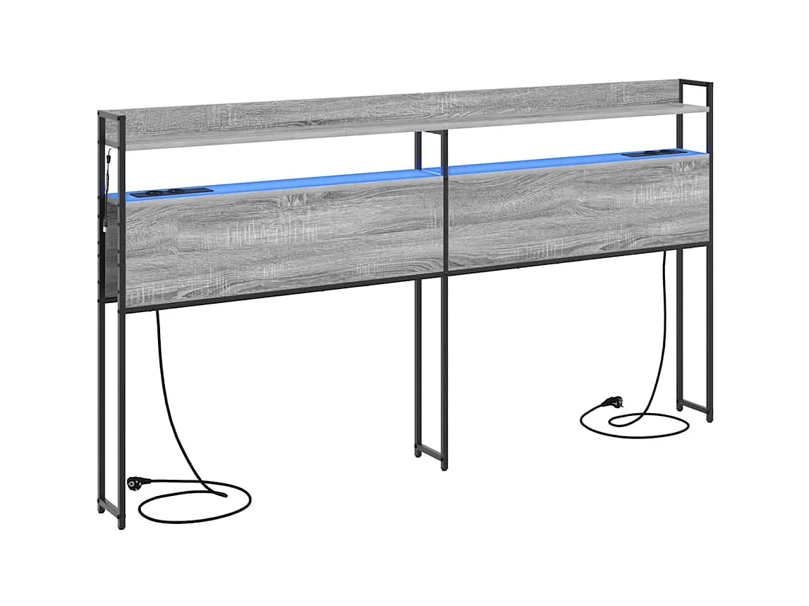 Tête de lit de rangement Sonoma gris 180 cm Bois d'ingénierie